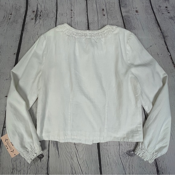 NANETTE LEPORE embroidered lined linen cotton boho lightweight jacket NEW size 2 - Picture 9 of 14